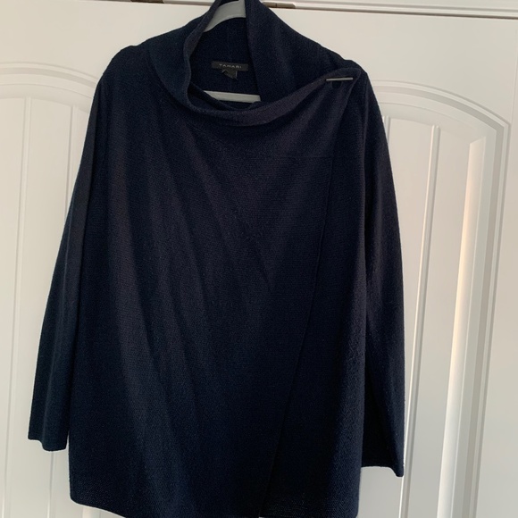 Tahari  Navy Blue  Large Draped Sweater - Picture 1 of 3